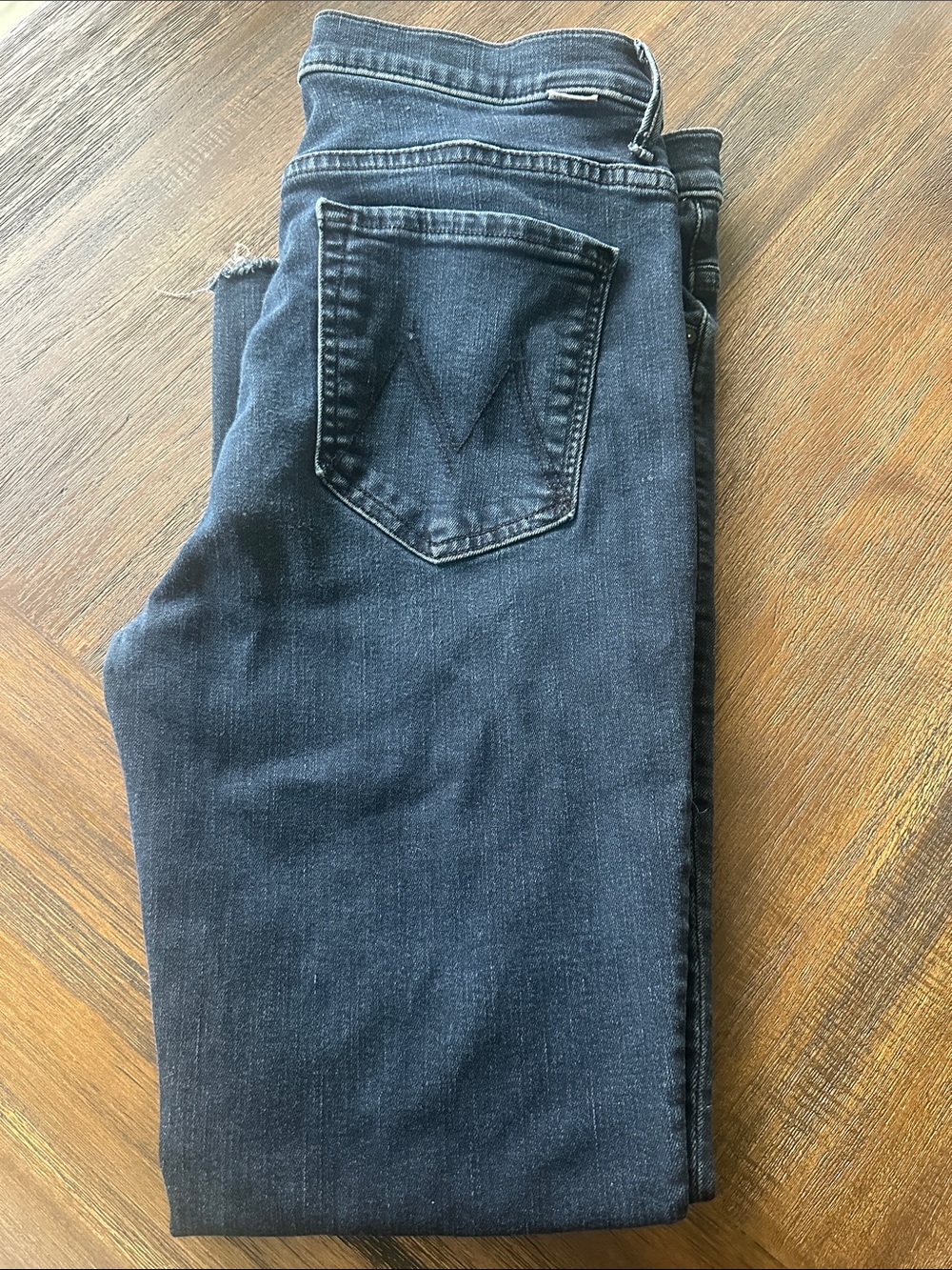 Mother Jeans - Black Crop Fray